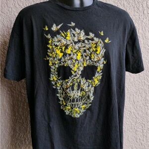 LCM international 100% cotton Black Skull Graphic T-Shirt size L